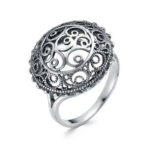 Серебряное кольцо с раух-топазом
