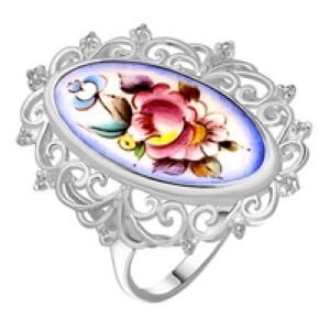 Серебряное кольцо с финифтью