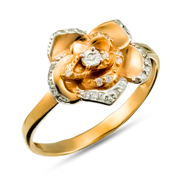 Серебряное  кольцо с бриллиантом