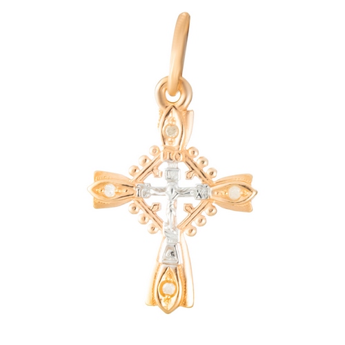 Серебряный крест с бриллиантами
