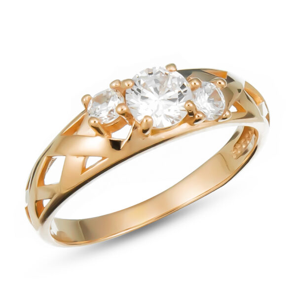 Серебряное кольцо с кристаллом сапфир и фианитами